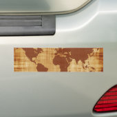 Antiek Wereldkaart Montage Bumpersticker (Op auto)