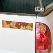 Antiek Wereldkaart Montage Bumpersticker (Op Truck)