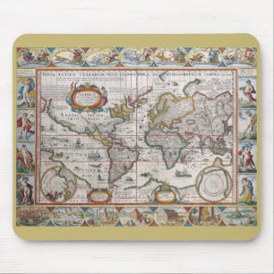 Antiek Wereldkaart mousepad Muismat
