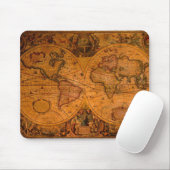 ANTIEK Wereldkaart Mousepad Muismat (Met muis)