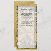 Antiek Wereldkaart Noodlijdend #2 Menu Kaart (Voorkant / Achterkant)