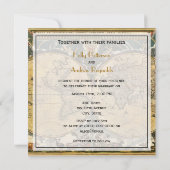 Antiek Wereldkaart, Noodlijdend BG SQ Bruiloft Kaart (Achterkant)