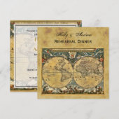 Antiek Wereldkaart, Noodlijdend BG SQ Repetitie Di Kaart (Voorkant / Achterkant)