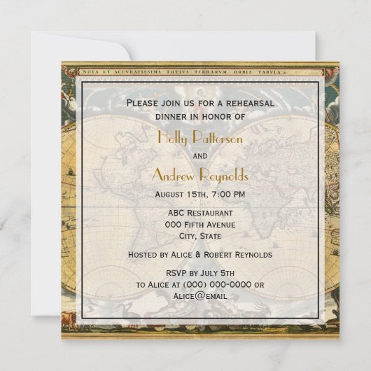 Antiek Wereldkaart, Noodlijdend BG SQ Repetitie Di Kaart (Achterkant)