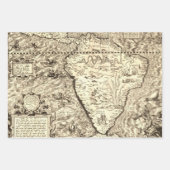 Antiek Wereldkaart Noord- en Zuid-Amerika Inpakpapier Vel (Voorkant 3)
