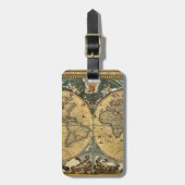 Antiek Wereldkaart Onderdruk #2 Bagagelabel (Voorkant verticaal)