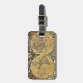 Antiek Wereldkaart Onderdruk #2 Bagagelabel (Voorkant verticaal)