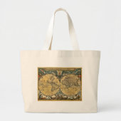 Antiek Wereldkaart Onderdruk #2 Grote Tote Bag (Voorkant)