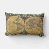 Antiek Wereldkaart Onderdruk #2 Kussen (Achterkant)