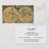 Antiek Wereldkaart Onderdruk #2 Visitekaartje (Voorkant / Achterkant)