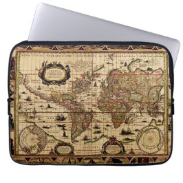  Antiek Wereldkaart ontwerp Laptop Sleeve