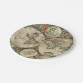  Antiek Wereldkaart Papieren Bordje (Gekanteld)