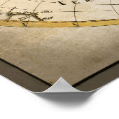 Antiek Wereldkaart Poster (Hoek)