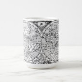 Antiek Wereldkaart print met monogram Sjabloon Koffiemok (Center)