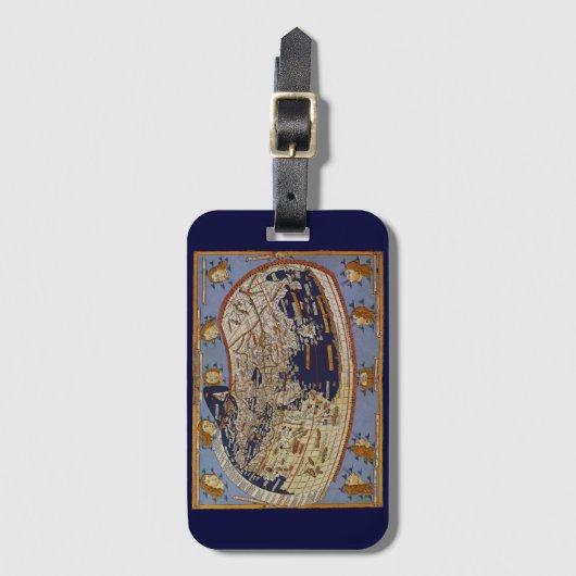 Antiek Wereldkaart Ptolemaic, Johannes of Arnsheim Bagagelabel (Voorkant (verticaal))