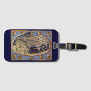 Antiek Wereldkaart Ptolemaic, Johannes of Arnsheim Bagagelabel