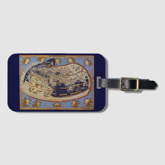 Antiek Wereldkaart Ptolemaic, Johannes of Arnsheim Bagagelabel (Voorkant (horizontaal))