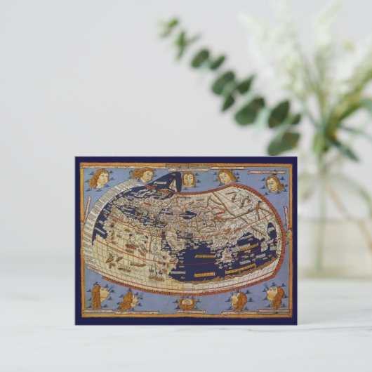 Antiek Wereldkaart Ptolemaic, Johannes of Arnsheim Briefkaart (Staand voorkant)