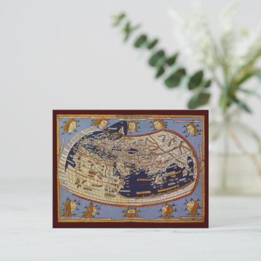 Antiek Wereldkaart Ptolemaic, Johannes of Arnsheim Briefkaart (Staand voorkant)