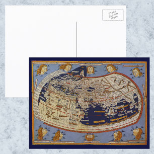 Antiek Wereldkaart Ptolemaic, Johannes of Arnsheim Briefkaart