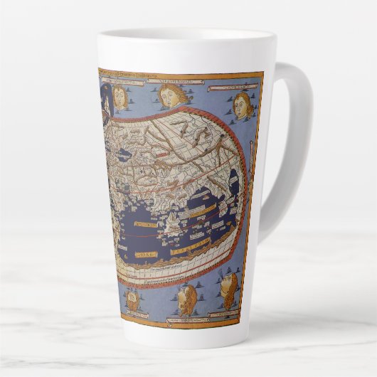 Antiek Wereldkaart Ptolemaic, Johannes of Arnsheim Latte Mok (Rechterhoek)