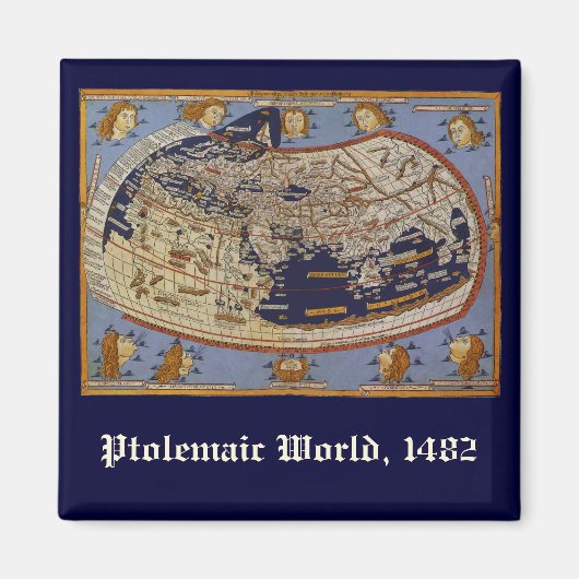 Antiek Wereldkaart Ptolemaic, Johannes of Arnsheim Magneet (Voorkant)