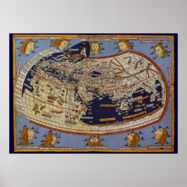 Antiek Wereldkaart Ptolemaic, Johannes of Arnsheim Poster