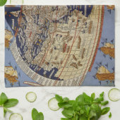 Antiek Wereldkaart Ptolemaic, Johannes of Arnsheim Theedoek (Gevouwen)