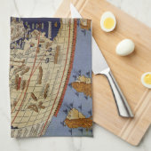 Antiek Wereldkaart Ptolemaic, Johannes of Arnsheim Theedoek (Quarter Fold)