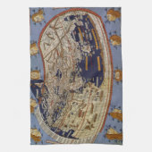 Antiek Wereldkaart Ptolemaic, Johannes of Arnsheim Theedoek (Verticaal)