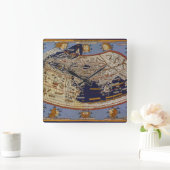Antiek Wereldkaart Ptolemaic, Johannes of Arnsheim Vierkante Klok (Huis)