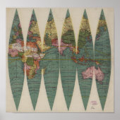 Antiek Wereldkaart Rand McNally 1891 Poster (Voorkant)