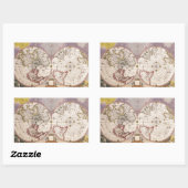 Antiek Wereldkaart Rechthoekige Sticker (Vel)