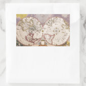 Antiek Wereldkaart Rechthoekige Sticker (Tas)