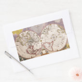 Antiek Wereldkaart Rechthoekige Sticker (Envelop)