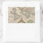 Antiek Wereldkaart Rechthoekige Sticker (Tas)