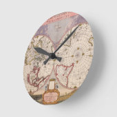 Antiek Wereldkaart Ronde Klok (Hoek)