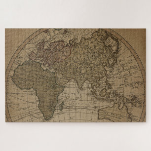  Antiek Wereldkaart Sepia Gift Legpuzzel