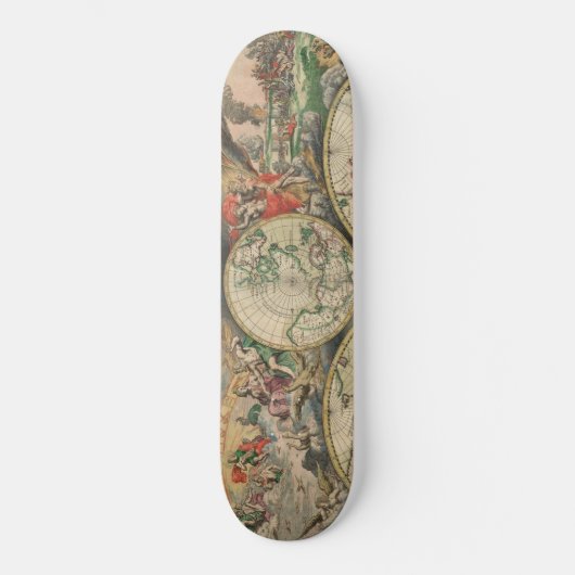 Antiek Wereldkaart Skateboard (Voorkant)