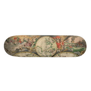 Antiek Wereldkaart Skateboard