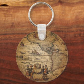 Antiek Wereldkaart Sleutelhanger (Voorkant)