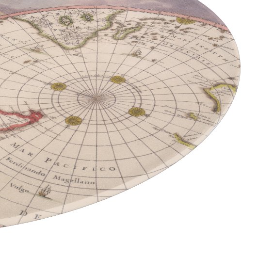 Antiek Wereldkaart Snijplank (Hoek)