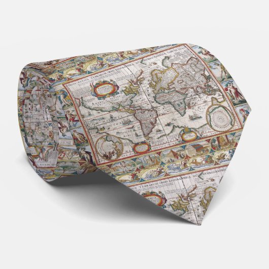 Antiek Wereldkaart stropdas (Opgerold)