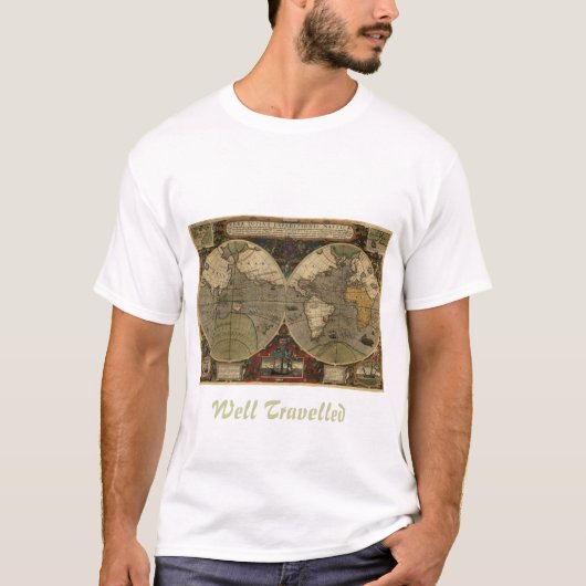 Antiek Wereldkaart T-shirt (Voorkant)
