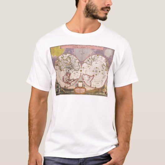 Antiek Wereldkaart T-shirt (Voorkant)