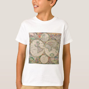 Antiek Wereldkaart T-shirt