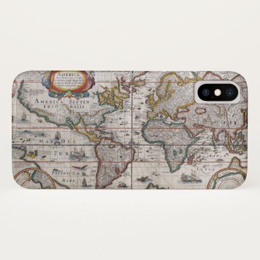 Antiek Wereldkaart Telefoongevallen Case-Mate iPhone Case (Achterkant (horizontaal))