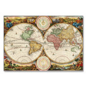 Antiek Wereldkaart Twee halfronden Zelden  kunst Kaart (Achterkant)