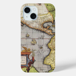 Antiek Wereldkaart van Amerika door Abraham Orteli iPhone 15 Case