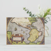 Antiek Wereldkaart van Amerika door Abraham Orteli Kaart (Staand voorkant)